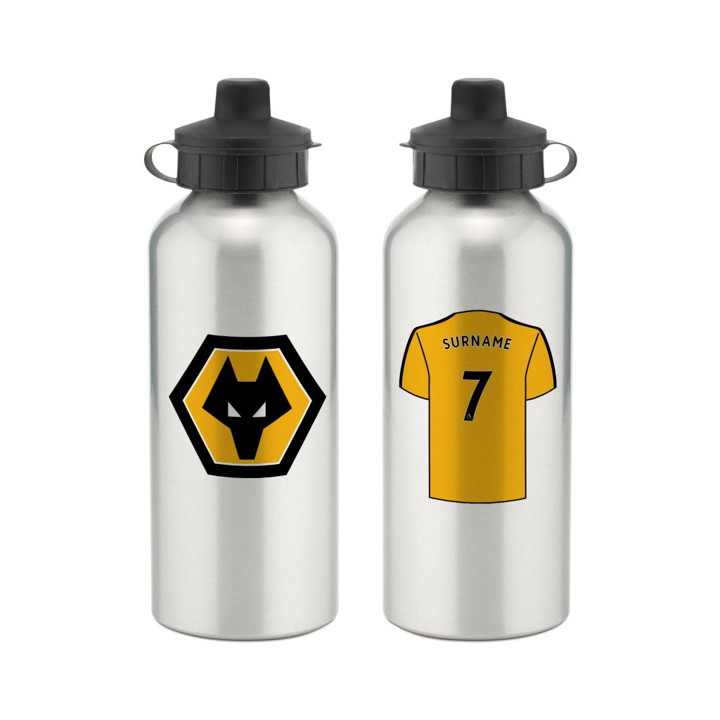 Official Personalised Wolves Aluminium Water Bottle